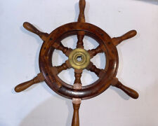 Vintage Wooden Ship Wheel Nautical Decor Finishing wheel Wall boat seas Brass