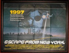 "ESCAPE FROM NEW YORK" rare original quad movie poster 30" x 40"