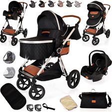 Newborn Baby Pram Pushchair Light Buggy Stroller 3in1 Travel System Car Seat