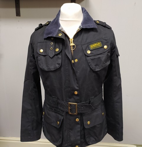 Barbour international belted