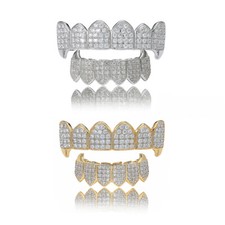 14K Gold Plated CZ Teeth