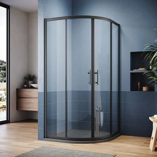 Black frame quadrant shower - black,