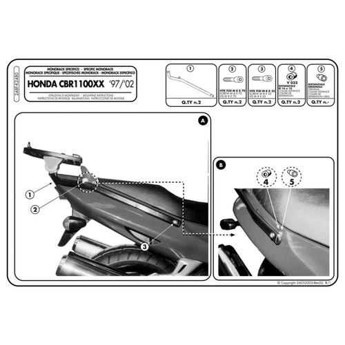 Rear monorack frame - frame, honda