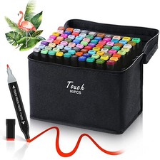 80x Marker Pens Set Copic Touch Dual Heads Art Graphic Sketching Graffiti
