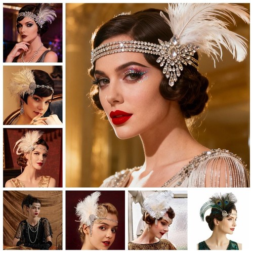 1920s headband feather - 1920s,