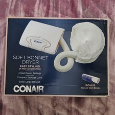 New Conair Soft Bonnet Hair Dryer 4 Heat/Speed Setting Bonus Vent Brush SB1RNX
