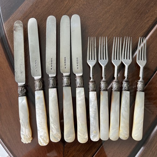 Solid silver with mother - with,