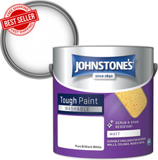 Matt Finish Emulsion Paint Washable 2.5L White Highly Durable Stain Resistant