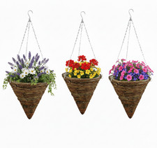 Set of 3 Rustic Wicker Rattan