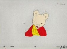 RUPERT THE BEAR Cartoon Animation 12.5x10.5" Cel A-33 Red Sweater & Scarf