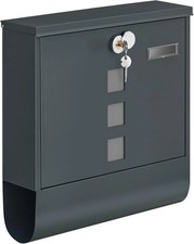 MAILBOX Wall-Mounted Post Box with Lock with Rotating Lid, Viewing Window,