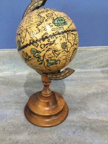 World globe wood stand - on,