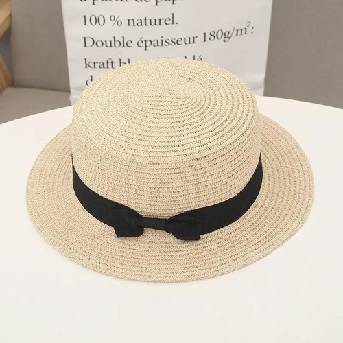Women ladies straw - straw, boater