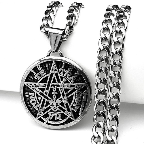 Pentagram necklace gothic - pentagram,