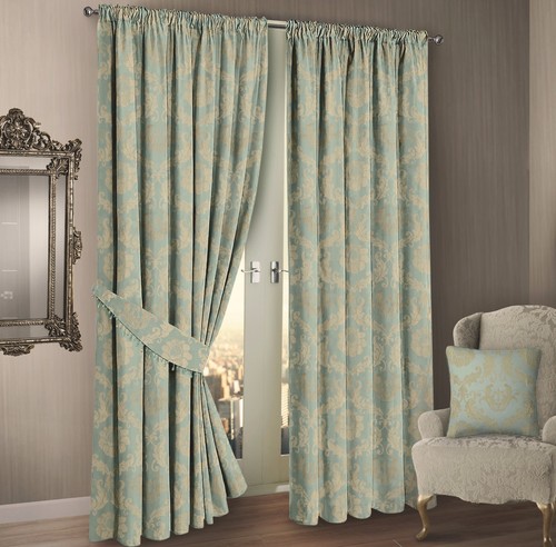 Fully lined ready made - ready, damask