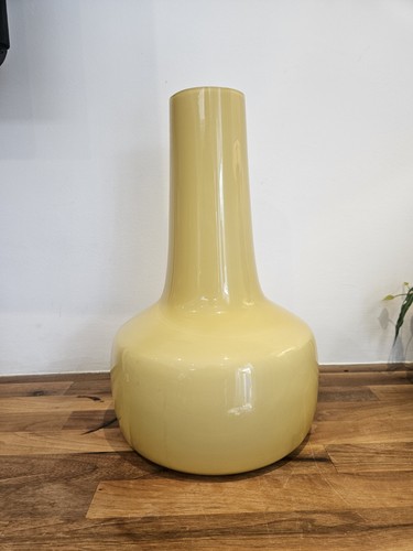 Tall yellow cased - yellow, vase