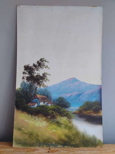 Original oil painting river - original,