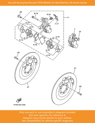 Yamaha brake pad kit - brake,