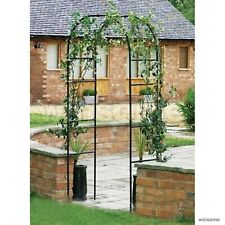 2.4m Metal Garden Arch Heavy Duty Trellis Tubular Rose Climbing Plants Archway