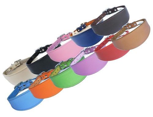 Plain leather whippet collar - plain,