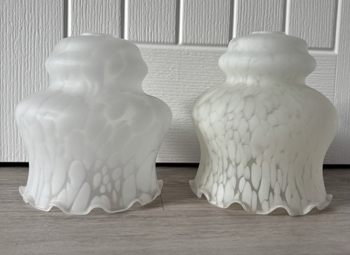 Pair vintage white frosted - pair,