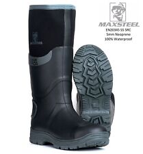Mens Neoprene Safety S5 Steel Toe Cap Waterproof Wellington Rigger Premium Boots