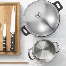 28/30/32cm Stainless Steel Pot Lids Anti-scalding Wok Covers Universal Pan Lids