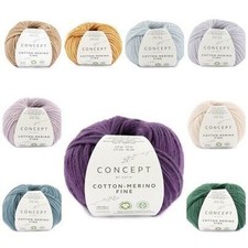 Katia Cotton Merino Fine 25 G Knit Crochet Wool Yarn
