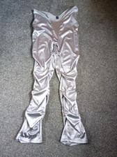 Silver Metallic Ruched Gathered effect Trousers - Tin Man Costume - Size 12/14
