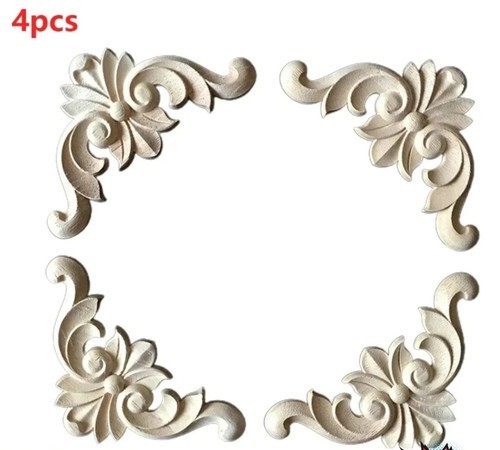 4pcs wooden carved - 4pcs,