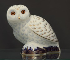 Royal Crown Derby 'Snowy Owl' Paperweight Collectors Guild 1st Gold Stopper