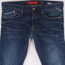 Mens Replay M983 WAITOM Stretch Slim Straight Blue Jeans W36 L32