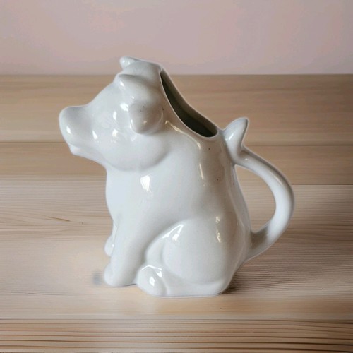 White porcelain cow creamer - white,