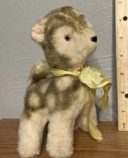 BABY FAWN stuffed Rayon ? Plush sawdust mid century stuffed animal RARE