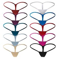 5 Pack Womens Mini Thong Micro G String Panties Sexy Solid Y Back Underwear