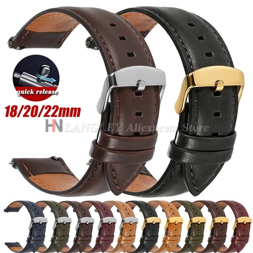 18mm 20mm 22mm genuine leather - 22mm,
