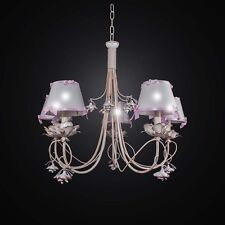 Wrought Iron and Ceramic Shabby Chic Chandelier with 5 Lights BGA 2550/5