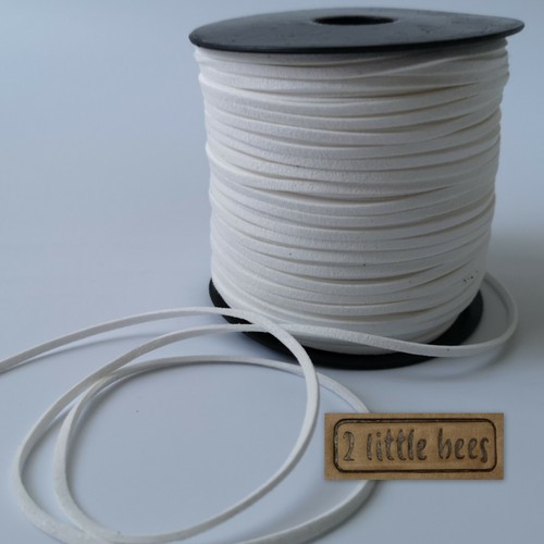 White flat suede leather - suede,