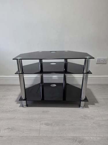 Black glass tier hi - tv, hi-fi