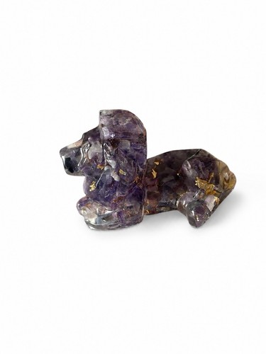 Amethyst chip resin lion - amethyst,