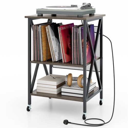 Costway record player - record, stand
