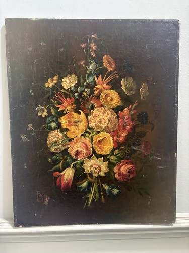 Beautiful old floral - floral, oil