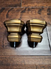 Kirsch Anubis Finials 1831934 fits 1-3/8 Poles. Set of 2 in Gilded Bronze Finish