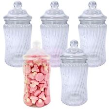 5 x Cute 450ml Spiral Plastic Jars DIY Candy Sweet Buffet Wedding Party