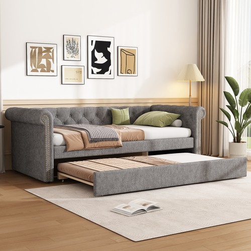 3ft single daybed grey velvet - single,