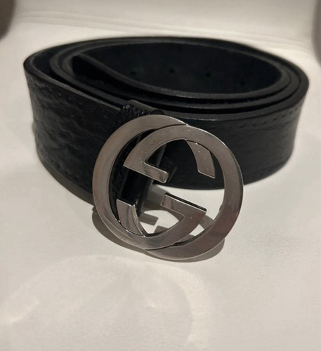 Gucci black leather belt - gucci, gg