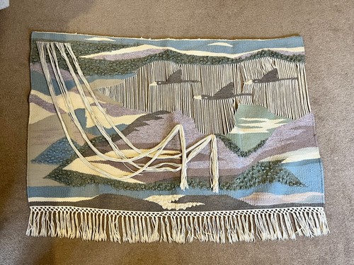 Vintage woolen woven tapestry - vintage,