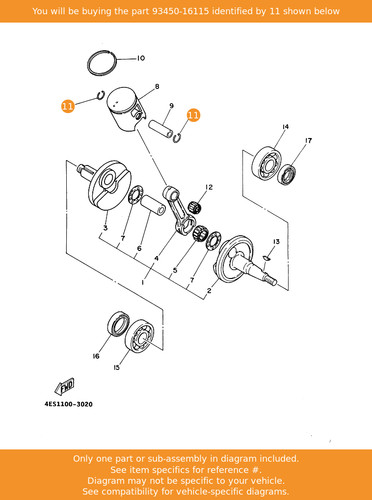 Yamaha circlip 93450 16115 - yamaha, circlip,