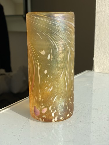 Vintage iridescent vase - iridescent, blown
