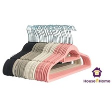 NON SLIP FLOCKED COAT CLOTHES HANGERS VELVET TROUSER HANGING SPACE SAVING